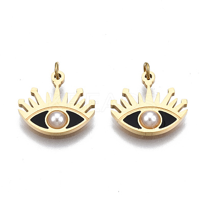 316 Surgical Stainless Steel Enamel Charms STAS-S116-382A-G-1