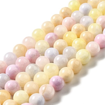 Natural Green Jade Beads Strands X-G-G757-03-6mm-1