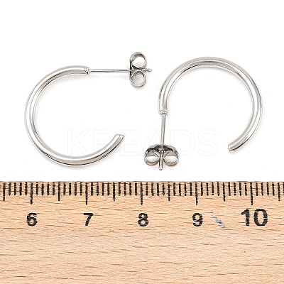 316 Stainless Steel C-Shaped Stud Earrings EJEW-D339-03P-1