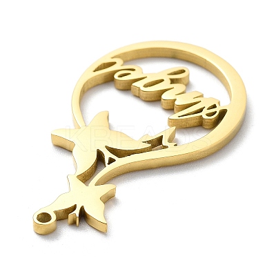 304 Stainless Steel Pendants LS-STAS-D036-15G-1