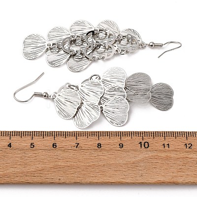 430 Stainless Steel Heart Dangle Earrings EJEW-A137-09P-1