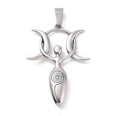304 Stainless Steel Manual Polishing Big Pendants X-STAS-G276-07P-1
