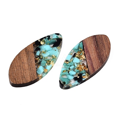Transparent Resin and Walnut Wood Pendants LS-RESI-T057-05J-1