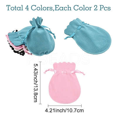 8Pcs 4 Colors Double Sided Velvet Bags TP-YW0001-06B-1
