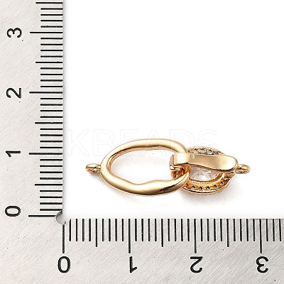 Brass Pave Cubic Zirconia Fold Over Clasps KK-E082-02G-01-1
