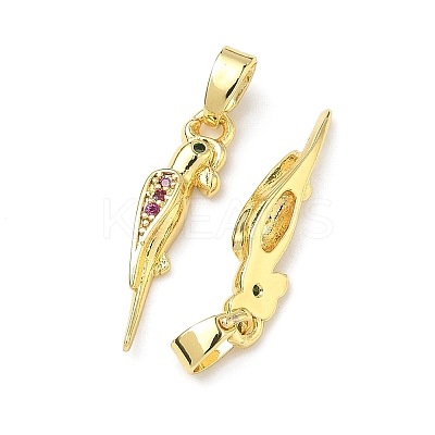 Brass Micro Pave Cubic Zirconia Pendants KK-H254-05G-1