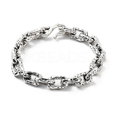 Retro Alloy Cable Chain Bracelets for Women Men BJEW-L684-005AS-1