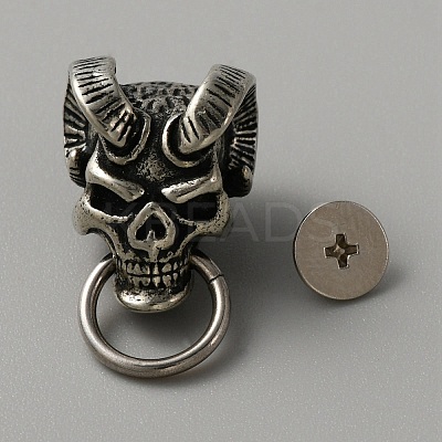 Brass Bag Decorative Demon Skull Head Buckle Clasps FIND-WH0110-379-1
