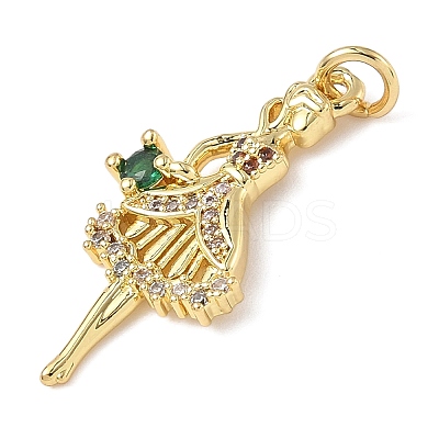Brass Micro Pave Cubic Zirconia Pendants ZIRC-I356-08G-03-1