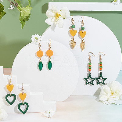 DIY Wooden Dangle Earring Making Kits DIY-SC0016-77-1