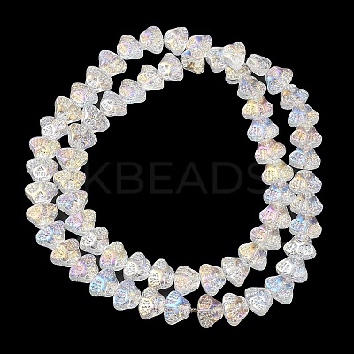 Transparent Electroplate Glass Beads Strands EGLA-F158-AB02-A-1