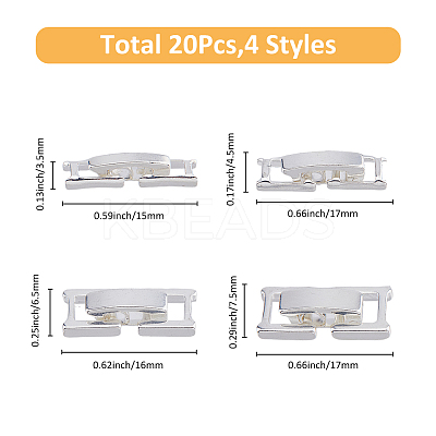 20Pcs 4 Styles Eco-Friendly Brass Watch Band Clasps KK-FH0007-26-1
