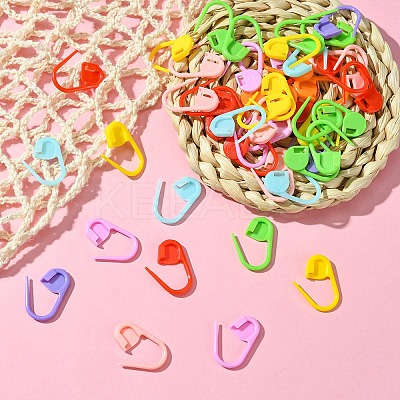 80Pcs 8 Colors Eco-Friendly ABS Plastic Knitting Crochet Locking Stitch Markers Holder FIND-YW0005-36-1