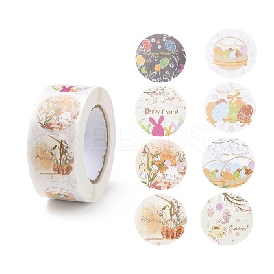 8 Patterns Easter Theme Self Adhesive Paper Sticker Rolls DIY-C060-03Q-1