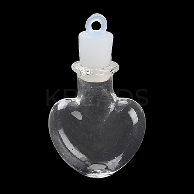 Clear Glass Wishing Bottle Pendants GLAA-A010-01A-1