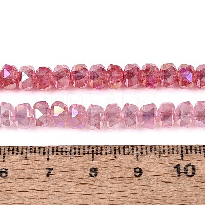 Anti-Tarnish Electroplate Glass Imitation Jade Beads Strands EGLA-T029-6mm-13F-1