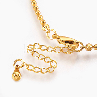 Brass Ball Chain Necklaces X-KK-F763-06G-1
