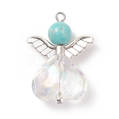 Synthetic Turquoise AB Color Acrylic Pendants PALLOY-TA00001-02-1