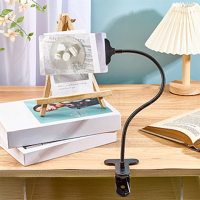 Portable Rectangle Clip-On Magnifying Glass AJEW-WH0348-893-1