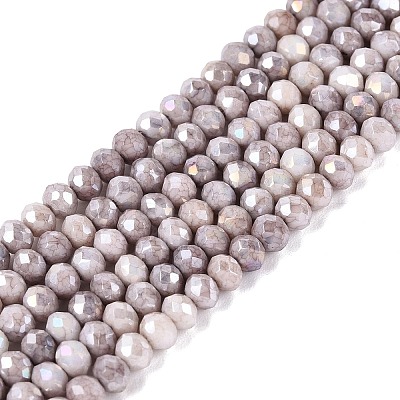Anti-Tarnish Electroplate Rondelle Glass Beads Strands EGLA-T021-3mm-17-01-1