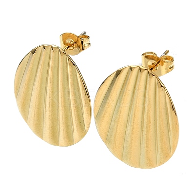 Ion Plating(IP) 201 Stainless Steel Stud Earrings EJEW-K270-17G-1