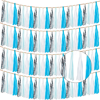 Tissue Paper Tassels Garland AJEW-WH20006-110B-1