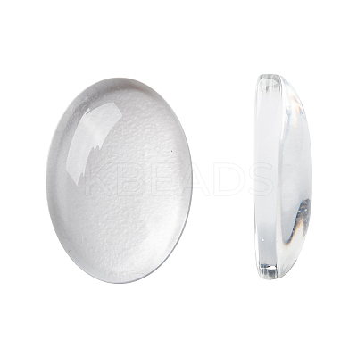(Old Sku: GGLA-G010)Transparent Oval Glass Cabochons GGLA-R022-14x10-1