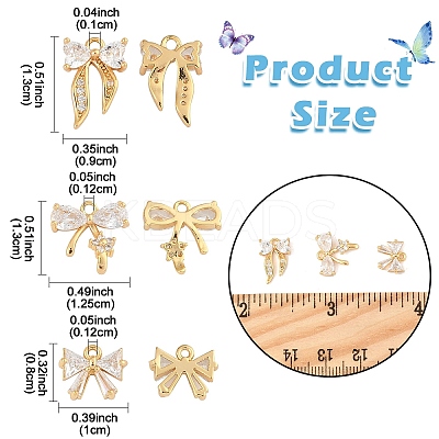 10Pcs Brass Micro Pave Cubic Zirconia Pendants KK-YW0003-15-1