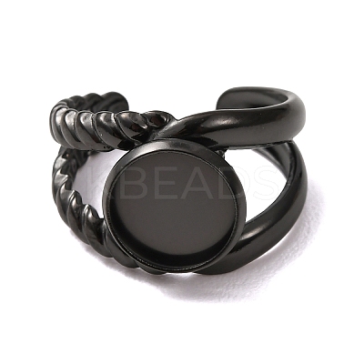 304 Stainless Steel Cuff Ring Components STAS-P454-01B-B-1