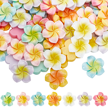 70Pcs 7 Colors Opaque Resin Decoden Cabochons RESI-SC0005-83B-1