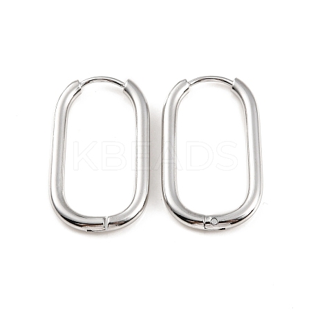 Non-Tarnish 304 Stainless Steel Oval Hoop Earrings X-EJEW-M218-02B-P-1