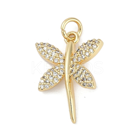 Rack Plating Brass Micro Pave Cubic Zirconia Pendants KK-H509-10G-02-1