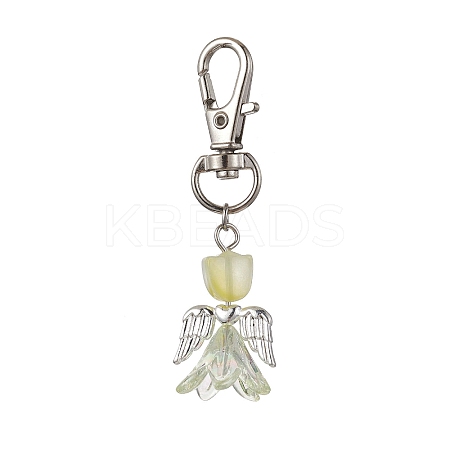 Angel Glass Pendant Decorations HJEW-JM01627-02-1