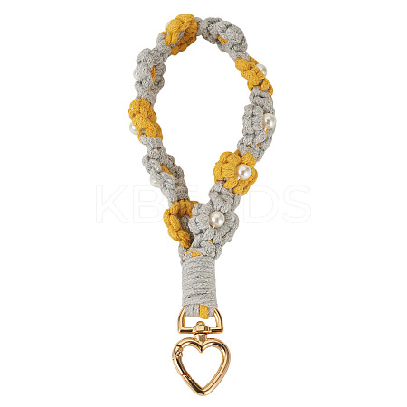 Cotton Braided Flower Pendant Decorations AJEW-TAC0030-032G-12-1