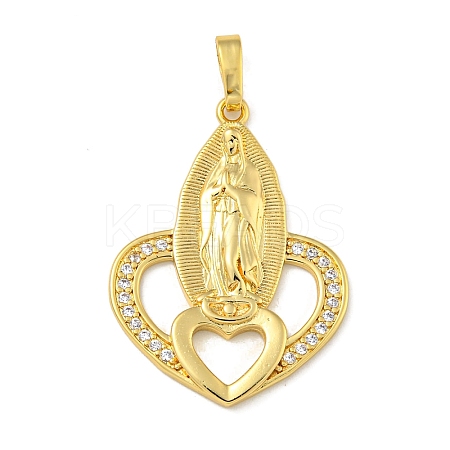 Brass Micro Pave Cubic Zirconia Pendants KK-I714-03G-1