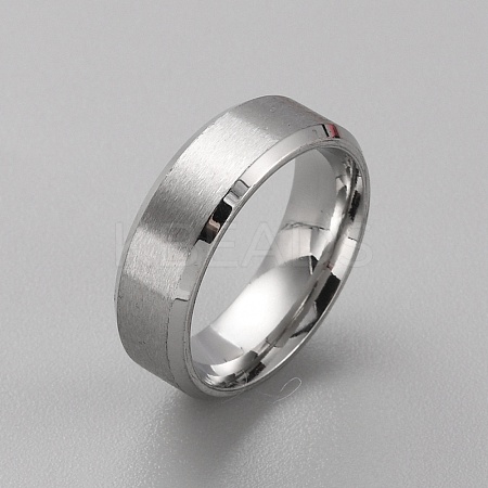 Stainless Steel Simple Plain Band Ring for Men Women RJEW-WH0015-04I-1