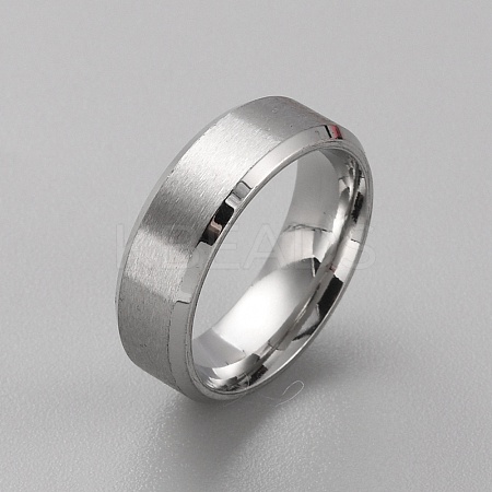 Stainless Steel Simple Plain Band Ring for Men Women RJEW-WH0015-04I-1