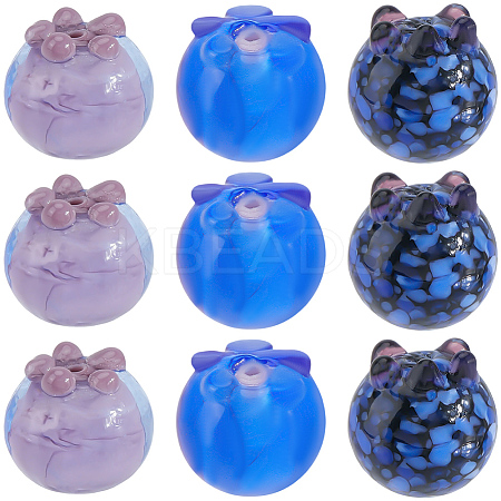 15Pcs 3 Colors Handmade Lampwork Beads LAMP-SC0001-80-1