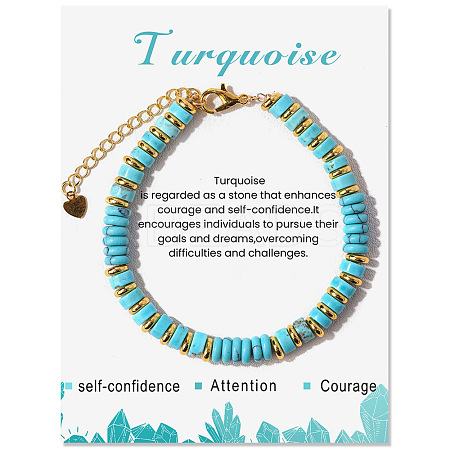 Adjustable Natural Turquoise Bead Bracelets PW-WG4E155-01-1