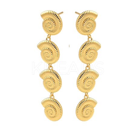 Rack Plating Brass Dangle Stud Earrings EJEW-B062-29G-1