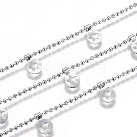 Tarnish Resistant Handmade 304 Stainless Steel Ball Chains STAS-F229-04-P-1