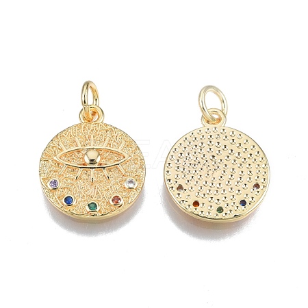Brass Pave Cubic Zirconia Pendants KK-N231-348C-01-1