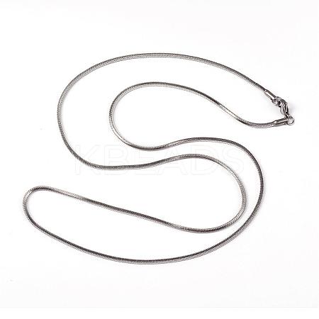 Non-Tarnish 304 Stainless Steel Square Snake Chains Necklaces NJEW-K049-06P-1