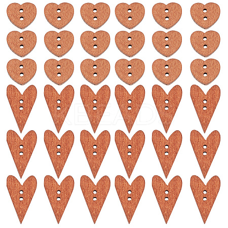 200Pcs 2 Styles Wood Buttons FIND-GO0001-91-1