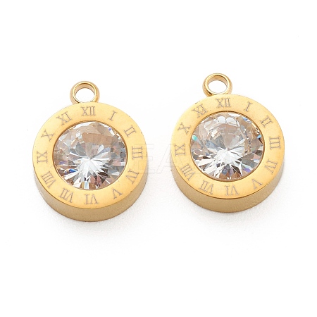 304 Stainless Steel Rhinestone Charms X-STAS-Z009-17G-1