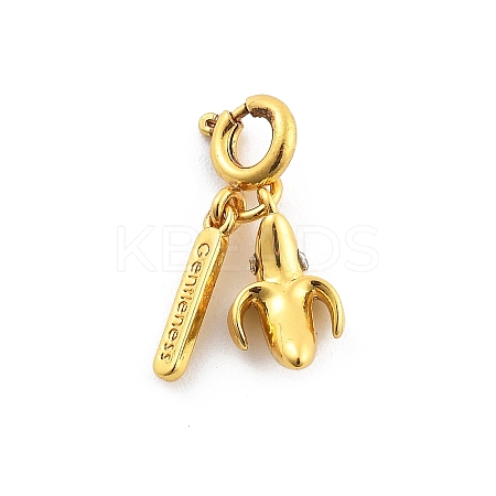 Brass Rhinestone Fruits Pendant Decoration HJEW-P020-01G-G-1