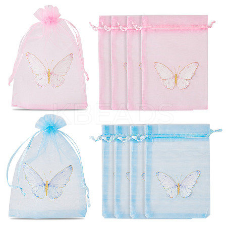 20Pcs 2 Colors Organza Drawstring Bags OP-TA0001-11-1