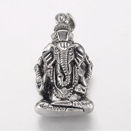 304 Stainless Steel Pendants STAS-P137-15AS-1