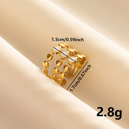 Stylish 304 Stainless Steel Enamel Cuff Ring BK9013-2-1