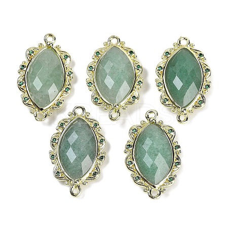 Natural Green Aventurine Faceted Horse Eye Links G-B126-02G-04-1